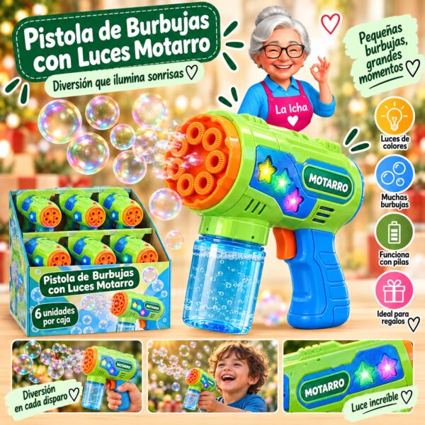 RI-0008554 Pistola de Burbujas con Luces Motarro