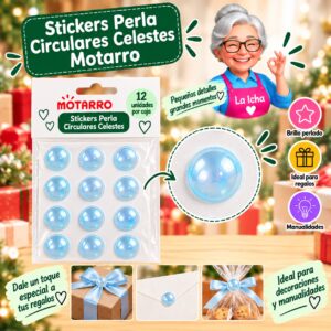 Stickers Perla Circulares Celestes Motarro