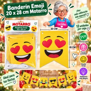 RI-0008567 Banderín Emoji 20 x 28 cm Motarro