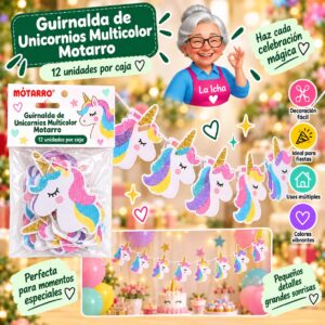 RI-0008568 Guirnalda de Unicornios Multicolor Motarro