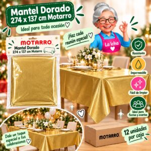 RI-0008582 Mantel Dorado 274 x 137 cm Motarro