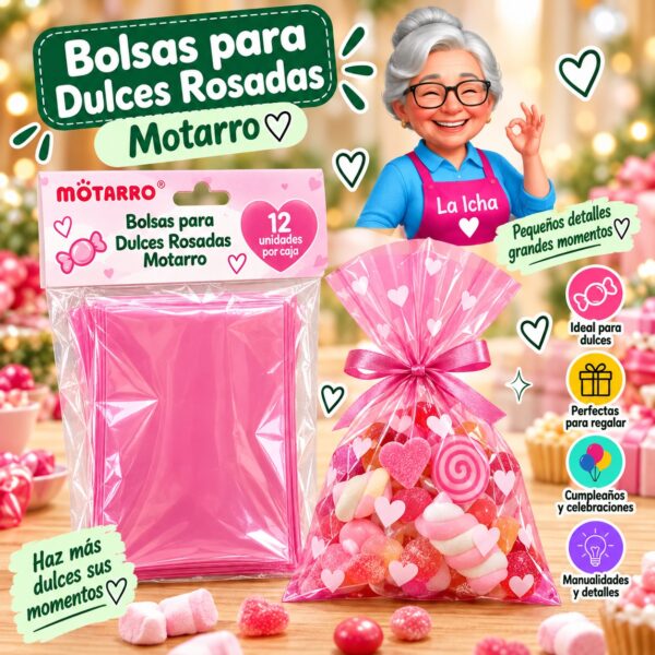 RI-0008584 Bolsas para Dulces Rosadas Motarro