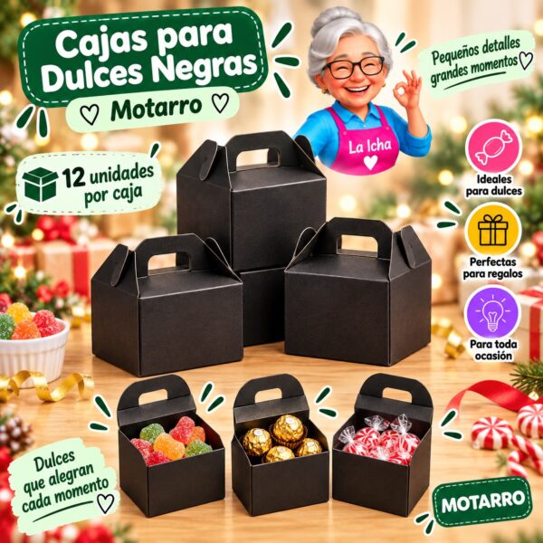 RI-0008588 Cajas para Dulces Negras Motarro