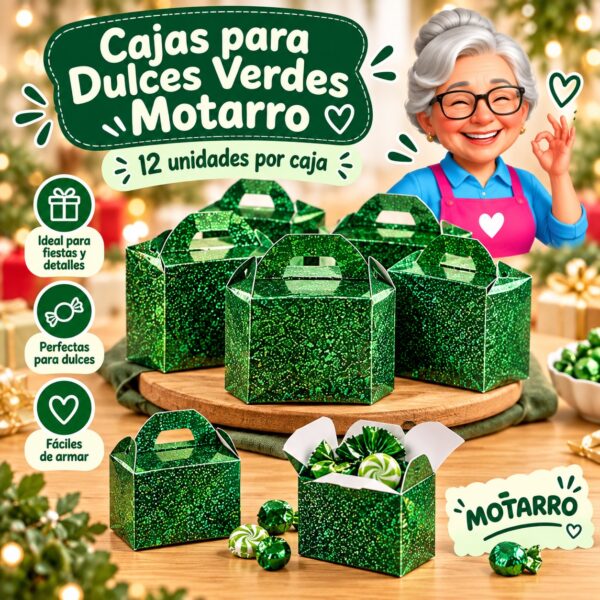 RI-0008590 Cajas para Dulces Verdes Motarro
