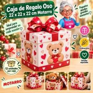 Caja de Regalo Oso 22 x 22 x 22 cm Motarro