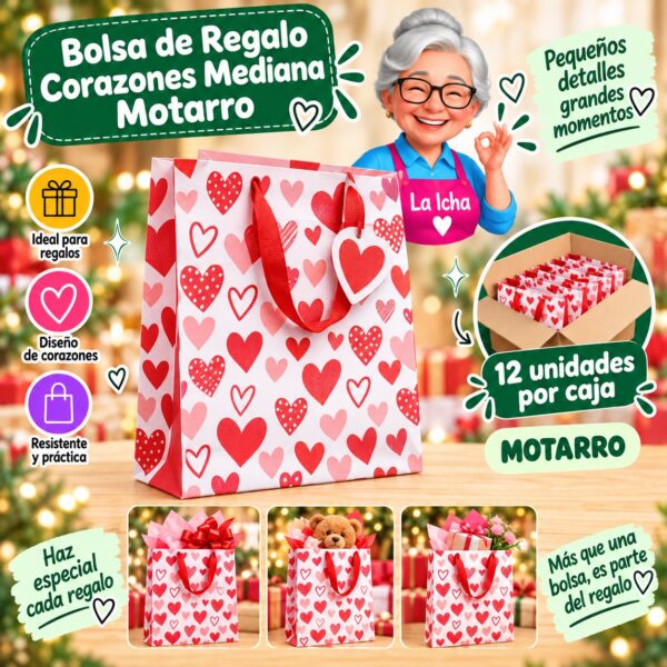 Bolsa de Regalo Corazones Mediana Motarro