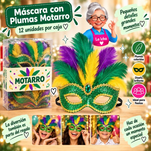 Máscara con Plumas Motarro