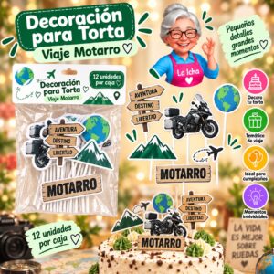 RI-0008604 Decoración para Torta Viaje Motarro