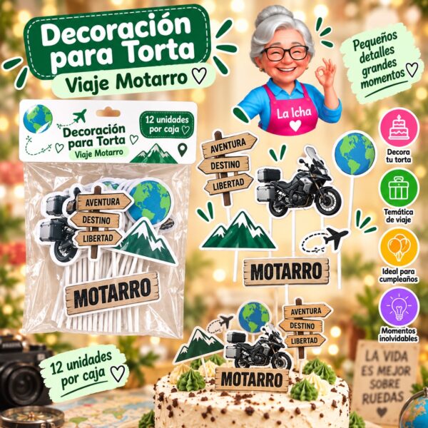 RI-0008604 Decoración para Torta Viaje Motarro