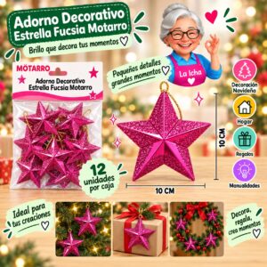 RI-0008612 Adorno Decorativo Estrella Fucsia Motarro