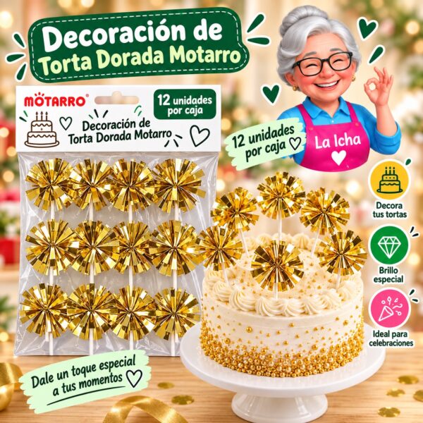 Decoración de Torta Dorada Motarro