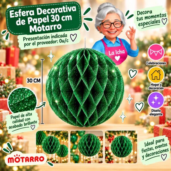 RI-0008614 Esfera Decorativa de Papel 30 cm Motarro