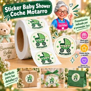 Sticker Baby Shower Coche Motarro