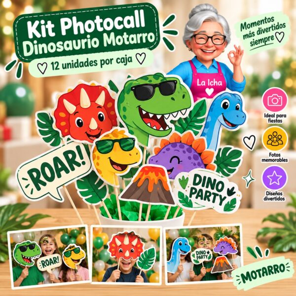 RI-0008620 Kit Photocall Dinosaurio Motarro