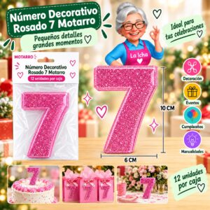 RI-0008621 Número Decorativo Rosado 7 Motarro