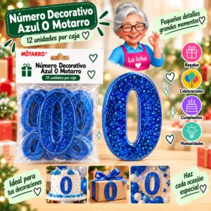 RI-0008624 Número Decorativo Azul 0 Motarro