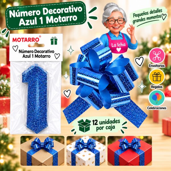 RI-0008625 Número Decorativo Azul 1 Motarro