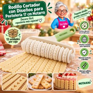 RI-0008636 Rodillo Cortador con Diseños para Pastelería 17 cm Motarro
