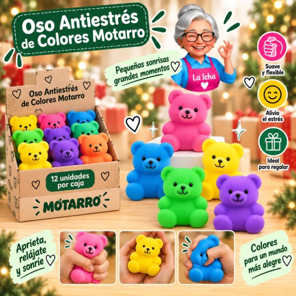 Oso Antiestrés de Colores Motarro