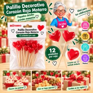 RI-0008654 Palillo Decorativo Corazón Rojo Motarro