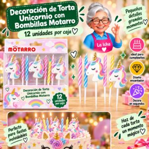 RI-0008661 Decoración de Torta Unicornio con Bombillas Motarro