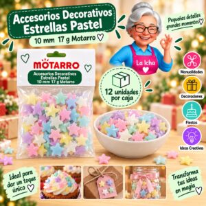 RI-0008669 Accesorios Decorativos Estrellas Pastel 10 mm 17 g Motarro
