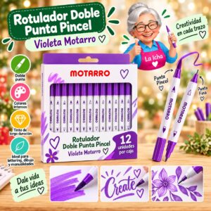 RI-0008675 Rotulador Doble Punta Pincel Violeta Motarro