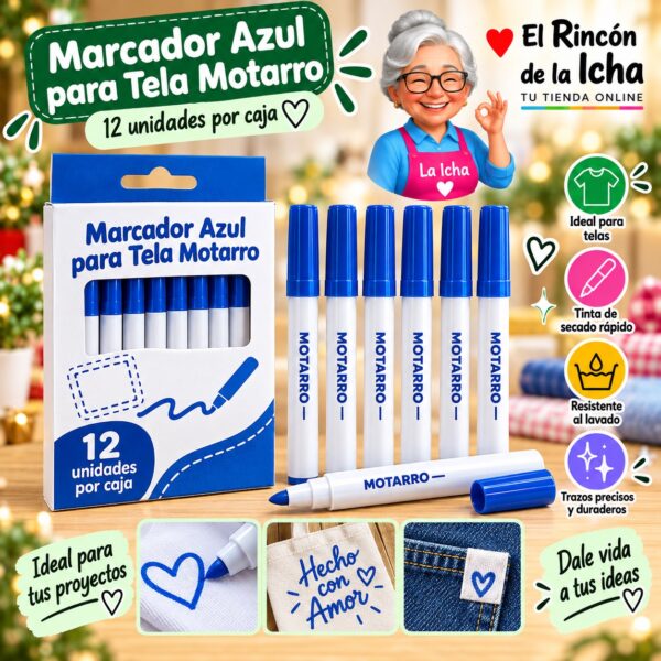 Marcador Azul para Tela Motarro