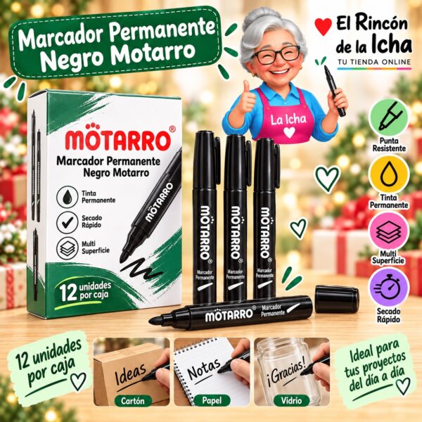 Marcador Permanente Negro Motarro