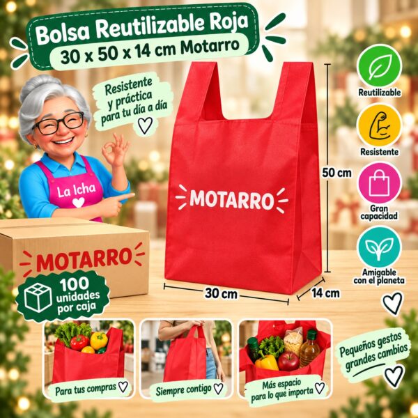 Bolsa Reutilizable Roja 30 x 50 x 14 cm Motarro
