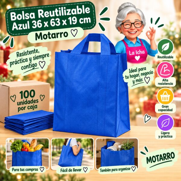 Bolsa Reutilizable Azul 36 x 63 x 19 cm Motarro