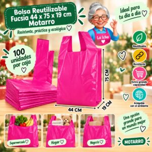 RI-0008708 Bolsa Reutilizable Fucsia 44 x 75 x 19 cm Motarro
