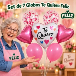 RI-0008824 Set de 7 Globos Te Quiero Feliz