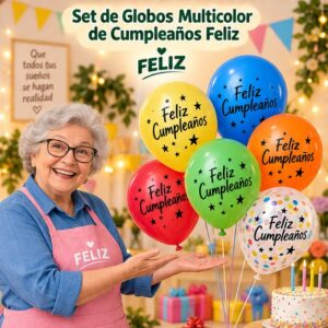 RI-0008832 Set de Globos Multicolor de Cumpleaños Feliz