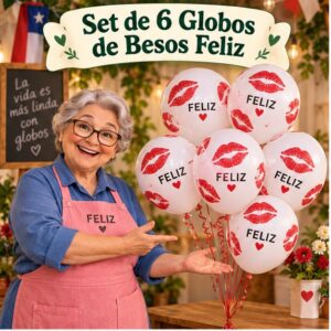 RI-0008860 Set de 6 Globos de Besos Feliz