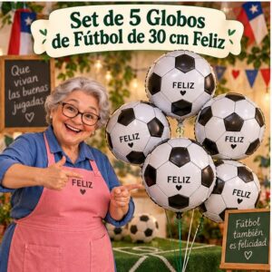 RI-0008862 Set de 5 Globos de Fútbol de 30 cm Feliz