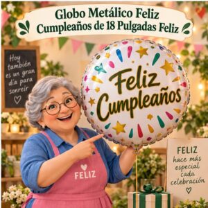 Globo Metálico Feliz Cumpleaños de 18 Pulgadas Feliz