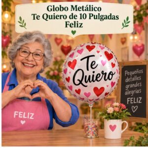 Globo Metálico Te Quiero de 10 Pulgadas Feliz