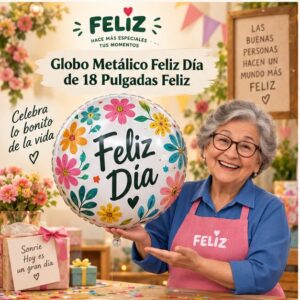 RI-0008898 Globo Metálico Feliz Día de 18 Pulgadas Feliz