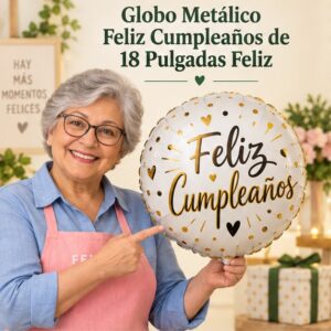 RI-0008934 Globo Metálico Feliz Cumpleaños de 18 Pulgadas Feliz