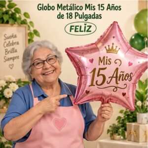 RI-0008970 Globo Metálico Mis 15 Años de 18 Pulgadas Feliz