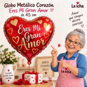 Globo Metálico Corazón Eres Mi Gran Amor de 45 cm Feliz