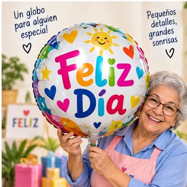 RI-0009095 Globo Metálico Feliz Día Modelo 1 de 18 Pulgadas Feliz