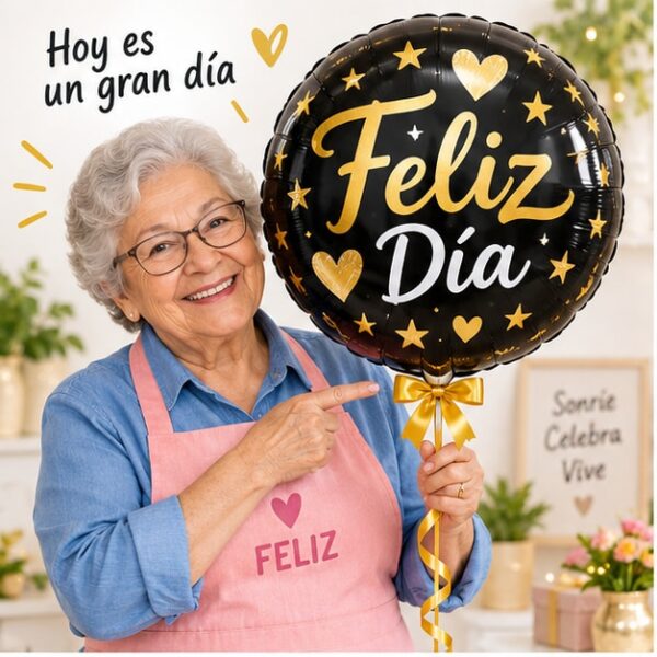 RI-0009096 Globo Metálico Feliz Día Modelo 2 de 18 Pulgadas Feliz