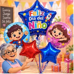 RI-0009134 Set de Globos Feliz Día del Niño Modelo 2 Feliz