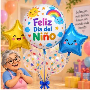 RI-0009135 Set de Globos Feliz Día del Niño Modelo 3 Feliz