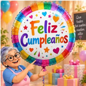 RI-0009137 Globo Metálico Feliz Cumpleaños de 22 Pulgadas Feliz