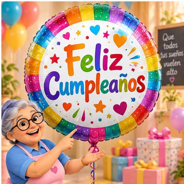 Globo Metálico Feliz Cumpleaños de 22 Pulgadas Feliz