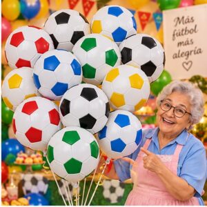 RI-0009143 Set de 15 Globos de Fútbol Multicolor Feliz