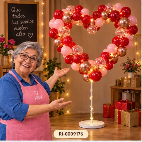 RI-0009176 Soporte para Globos Corazón de 160 cm Feliz